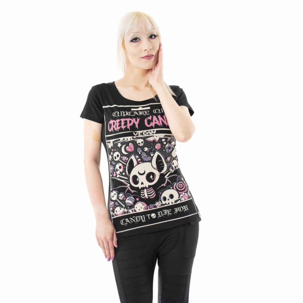 Cupcake Cult - Creepy Candy T-shirt Femme - Noir
